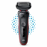 Braun Series 5 50-R1000s Máquina de barbear com lâminas que se adaptam ao contorno do rosto Preto, Vermelho